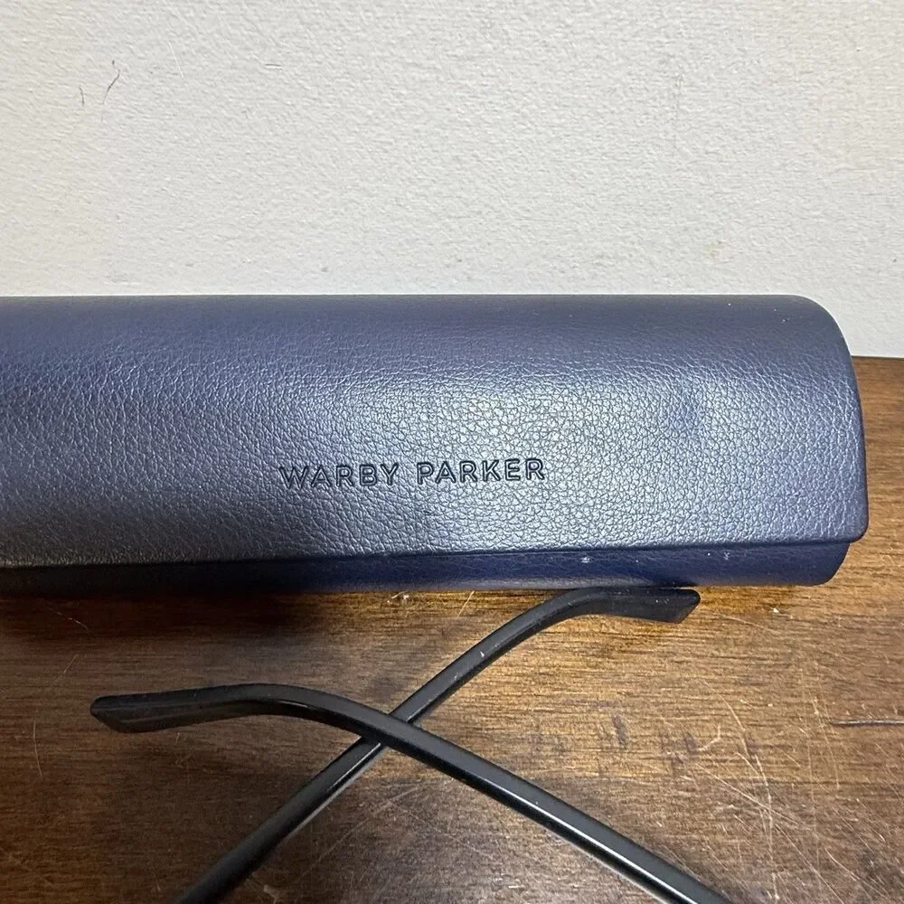 Warby Parker Eyeglass Frame Only Black White Crane 103 52 18 145 With Case